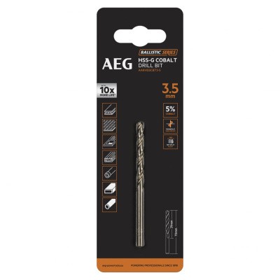 Сверло HSS-Co (3.5х39х70 мм) AEG AAKHSSCBT3-5 4932479327