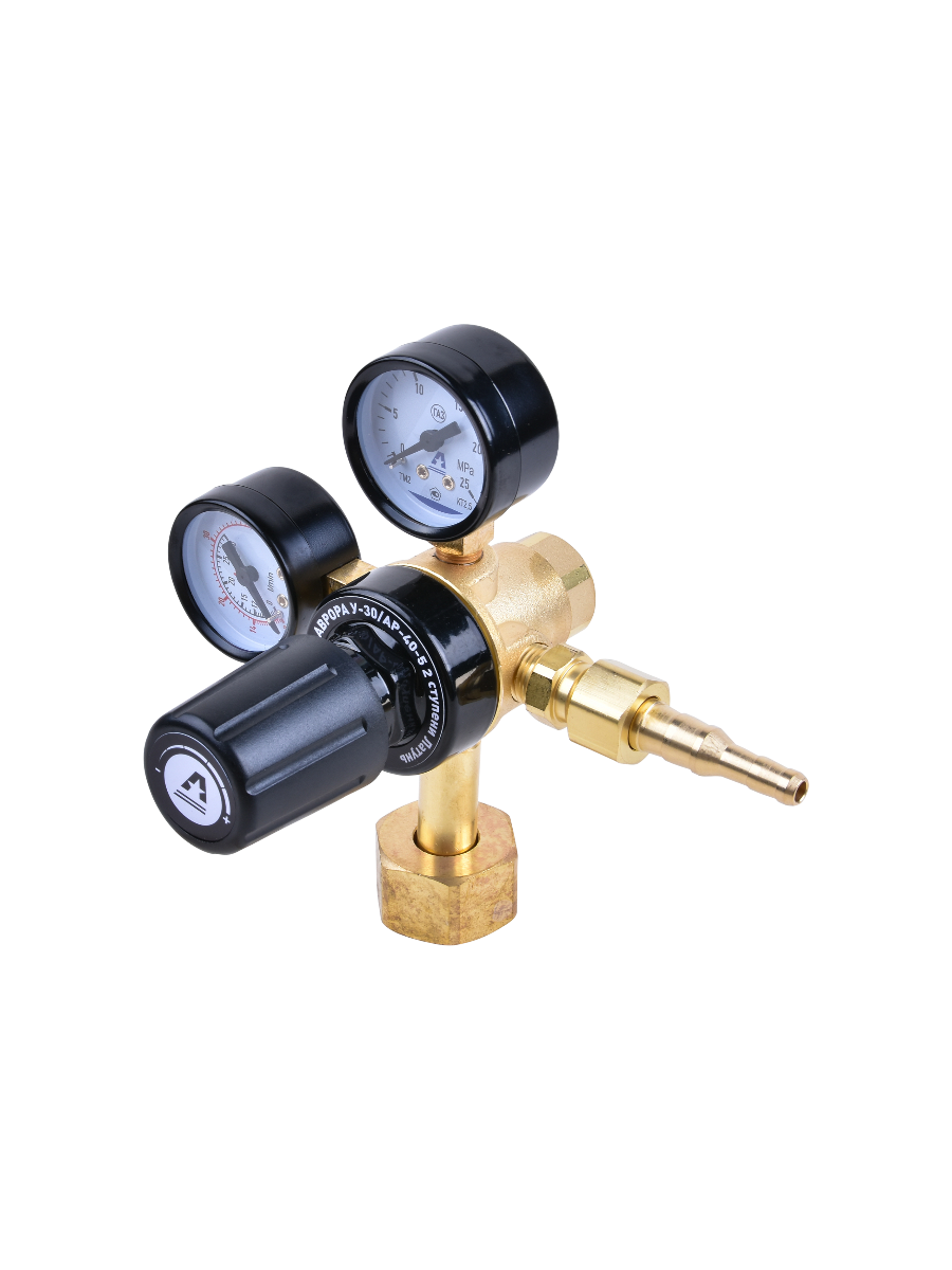 Фото Регулятор расхода газа Aurora У-30/АР-40-5, 2 ступени, латунь от001001399