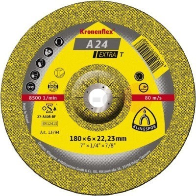 Обдирочный круг Klingspor A 24 Extra T 230x6x22,23, упаковка 10 шт