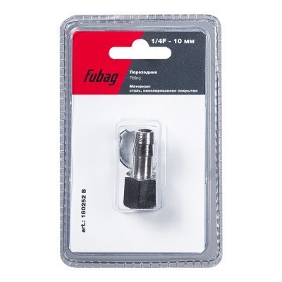 Переходник Fubag 1/4 дюйма F на елочку 10мм с обжимным кольцом 15Х18мм, блистер 1 шт