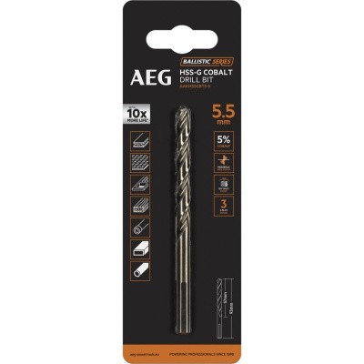 Сверло HSS-Co (5.5х57х93 мм) AEG AAKHSSCBT5-5 4932479333
