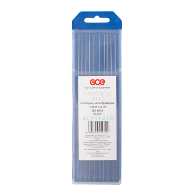 Электрод KRASS WC-20 Серый, 1,0х175 мм, легирующие элементы: 1,8-2,2% CeO2 (диоксид церия) (набор 10 шт)