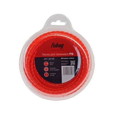 Триммерная леска Fubag сечение витой квадрат L 40 м * 2.4 мм