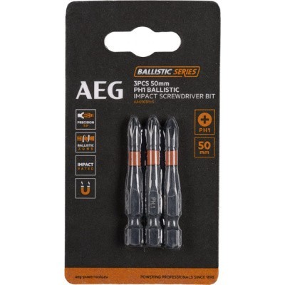 Биты ударные AAK503PH1 (3 шт; PH1; 50 мм) AEG 4932479180