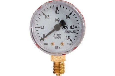 Манометр KRASS пропановый 0,6 МПа, M12, 50мм
