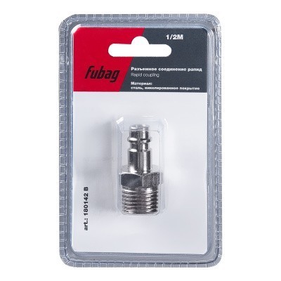 Разъемное соединение Fubag рапид (штуцер), 1/2 дюйма M, наружн.резьба, блистер 1 шт