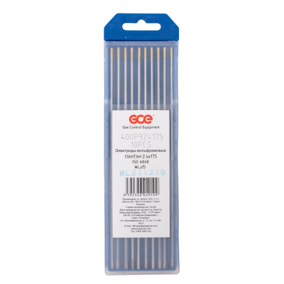 Электрод KRASS WL-15 Золотистый, 2,4х175 мм, легирующие элементы: 1,4-1,6% La2O3 (оксид лантана) (набор 10 шт)