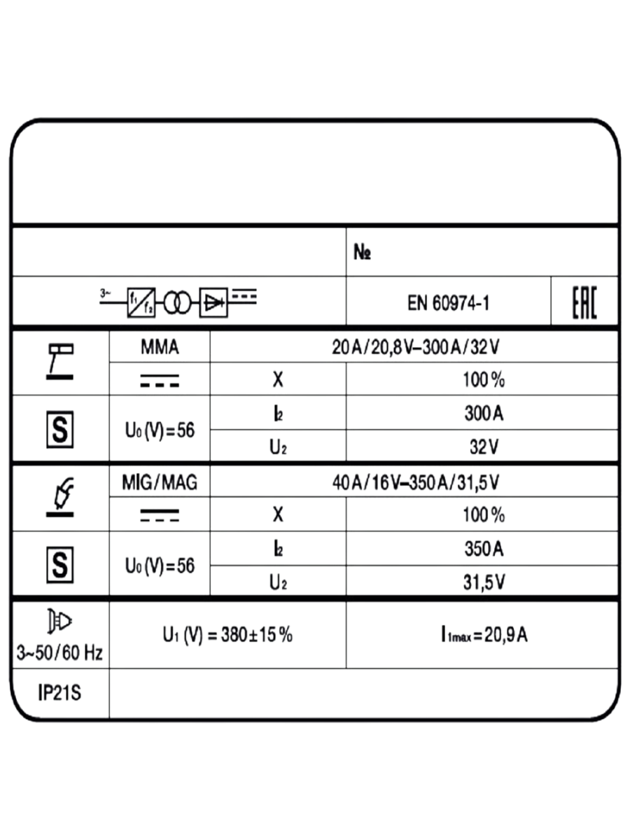 Фото Сварочный полуавтомат Invermig 351 PWE 7101
