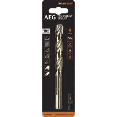 Сверло HSS-Co (9х81х125 мм) AEG AAKHSSCBT9-0 4932479339