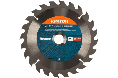 Диск пильный по дереву, быстрый рез Кратон Ø230x32/30x2,6 мм, 24Т