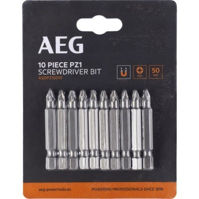 Биты 10 шт, PZ1, 50 мм AEG ASDPZ15010 4932479512