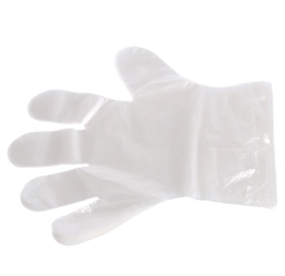 Перчатки полиэтиленовые прозрачные (размер М) упак. 100шт