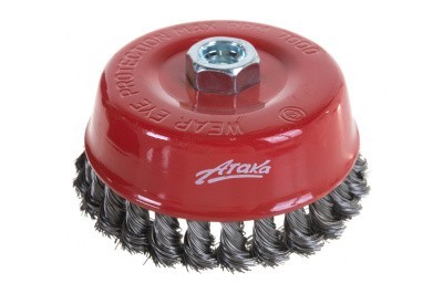 Щетка чашеобразная, витая стальная проволока (120 мм; М14) для УШМ №163 АТАКА 34727