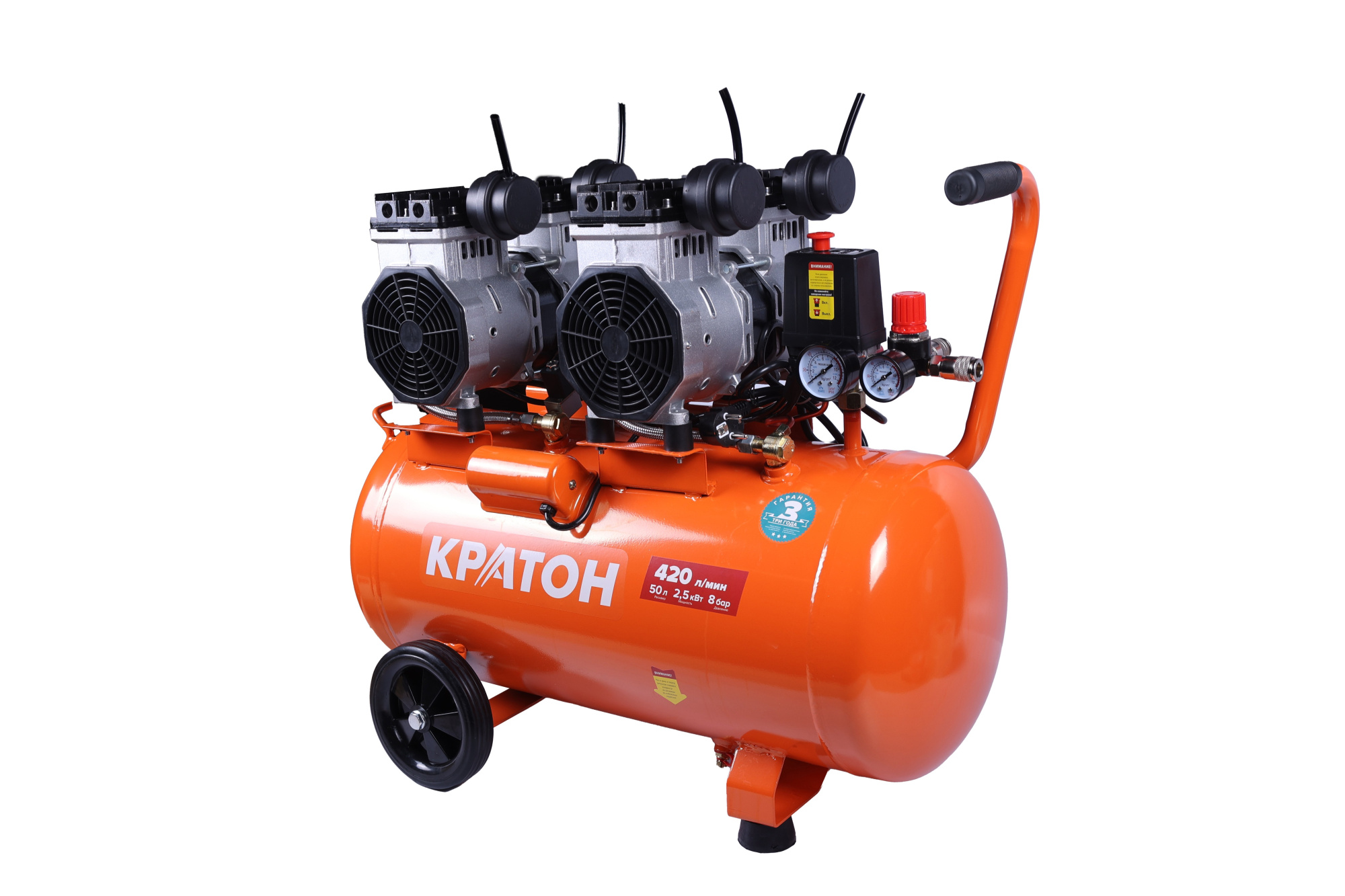 Фото Компрессор с прямой передачей безмасляный Кратон AC-420-50-OFHS от002003764