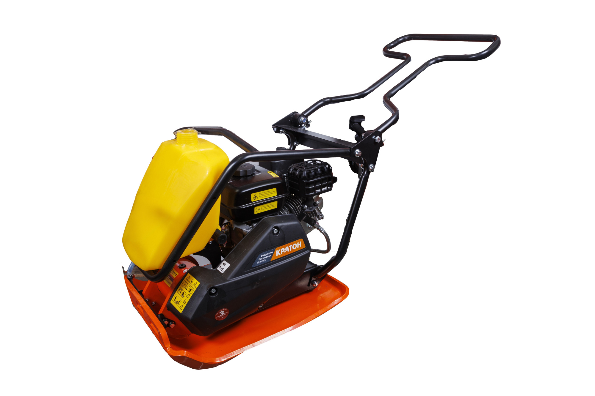 Фото Виброплита бензиновая КРАТОН (KR-PC100), LCT, 6.5 л.с.,5500/мин, 59x52см, подача воды от002003841