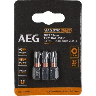 Биты ударные AAK253TX25 (3 шт; TX25; 25 мм) AEG 4932479175