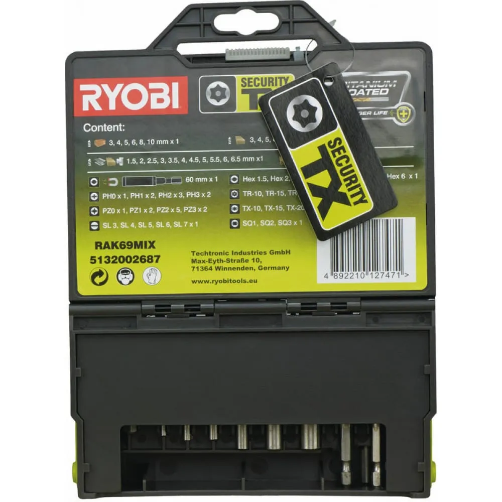 Фото Ryobi набор 69 предметов RAK69MiX 5132002687 15737492