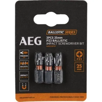 Биты ударные AAK253PZ3 (3 шт; PZ3; 25 мм) AEG 4932479172