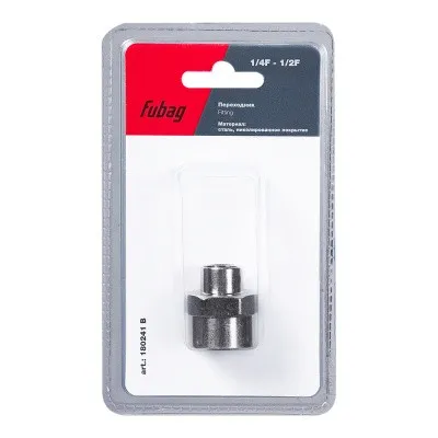 Переходник Fubag 1/4 дюйма F - 1/2 дюйма F, блистер 1 шт
