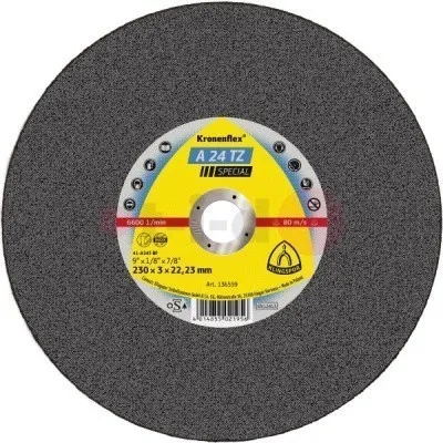 Отрезной круг Klingspor A 24 TZ Special 230x3x22,23 , упаковка 25 шт