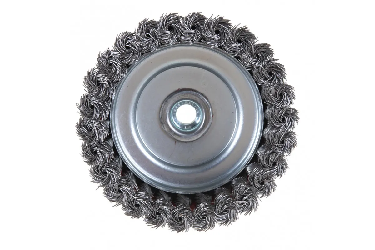 Фото Щетка чашеобразная, витая стальная проволока (120 мм; М14) для УШМ №163 АТАКА 34727 34727