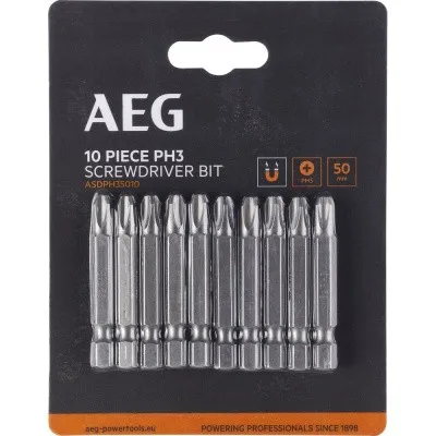 Биты 10 шт, РН3, 50 мм AEG ASDPH35010 4932479514