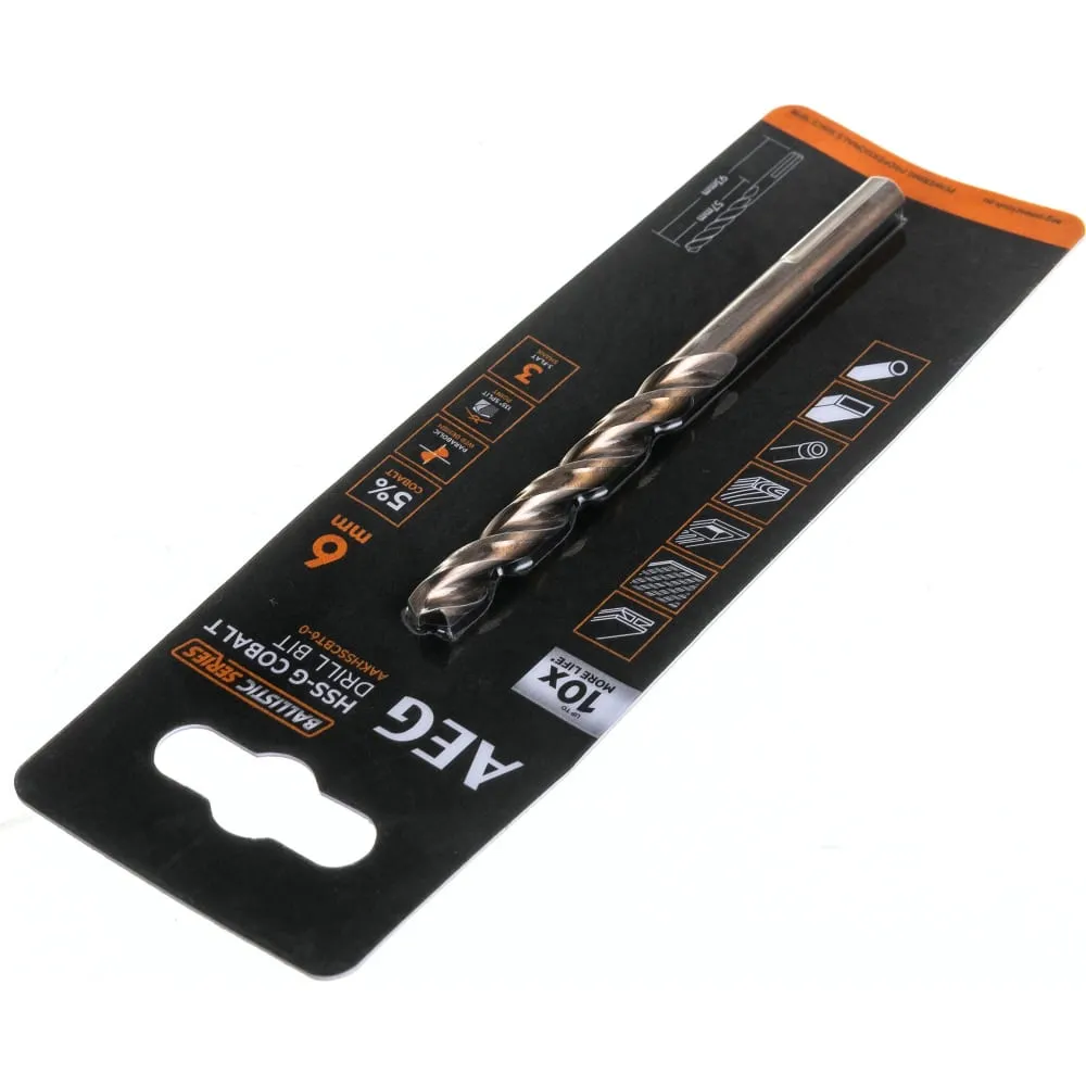 Фото Сверло HSS-Co (6х57х93 мм) AEG AAKHSSCBT6-0 4932479334 4932479334