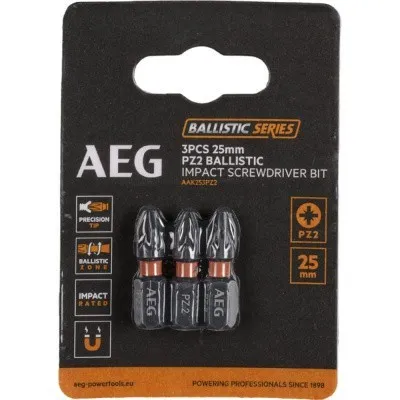 Биты ударные AAK253PZ2 (3 шт; PZ2; 25 мм) AEG 4932479171