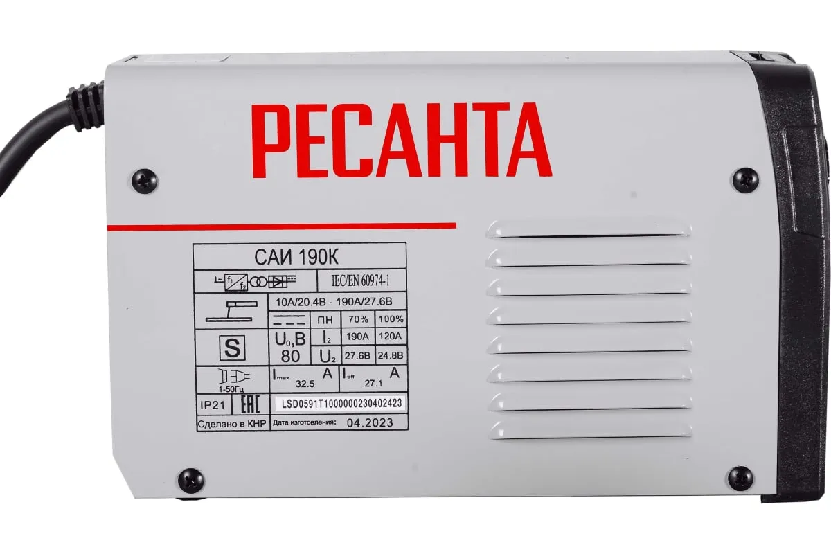 Фото Инверторный сварочный аппарат Ресанта САИ190К 65/36 65/36
