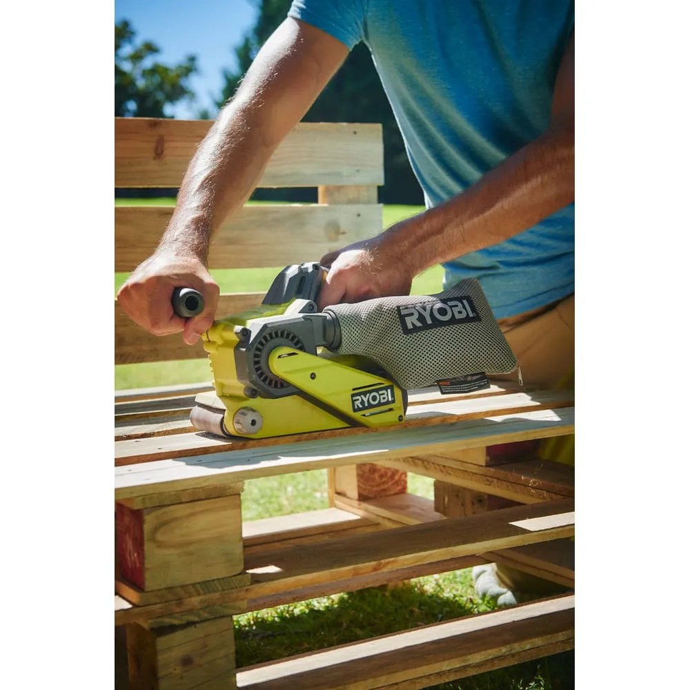 Фото Ryobi ONE+ ленточная шлифмашина R18BS-0 без аккумулятора в комплекте 5133002916 15642341