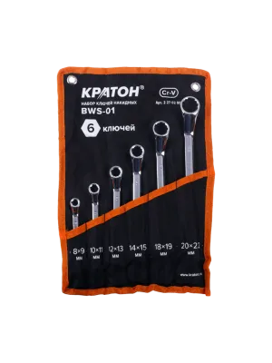 Набор ключей накидных Кратон BWS-01 6 пр.