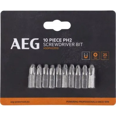 Биты 10 шт, РН2, 25 мм AEG ASDPH22510 4932479511