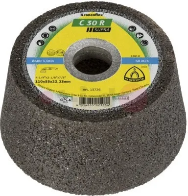 Обдирочный чашечный круг Klingspor C 30 R Supra 110x55x22,23, упаковка 6 шт