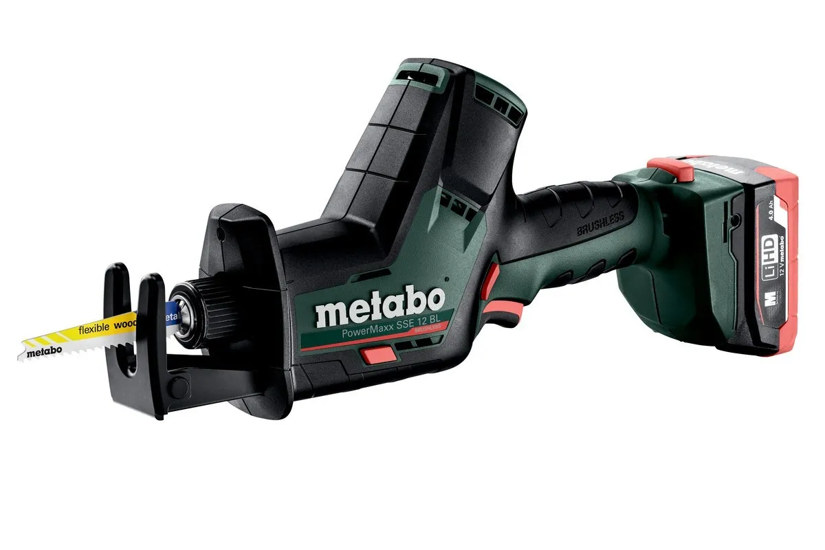 Аккумуляторная сабельная пила Metabo POWERMAXX SSE 12 BL З/УASC 55 2x4,0  А·ч купить в Челябинске - цена в интернет-магазине «От и До.ру»