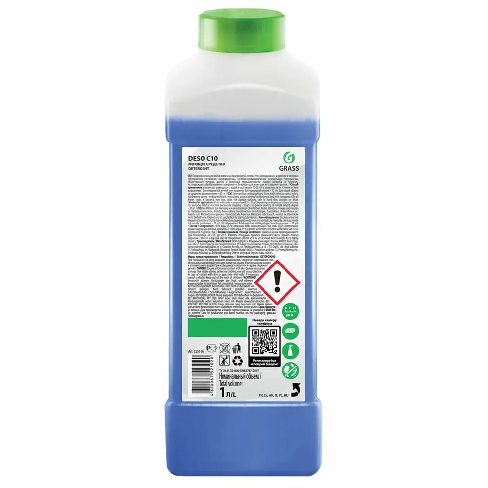 Фото Средство дезинфицирующее GRASS "Deso C10" 1л 125190