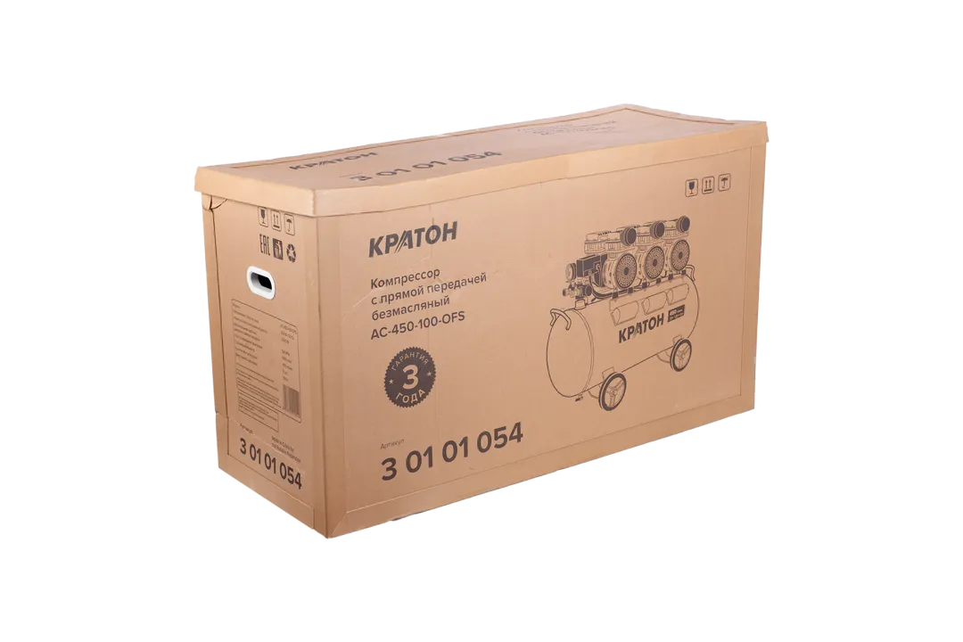 Фото Компрессор с прямой передачей безмасляный Кратон AC-450-100-OFS от002003762