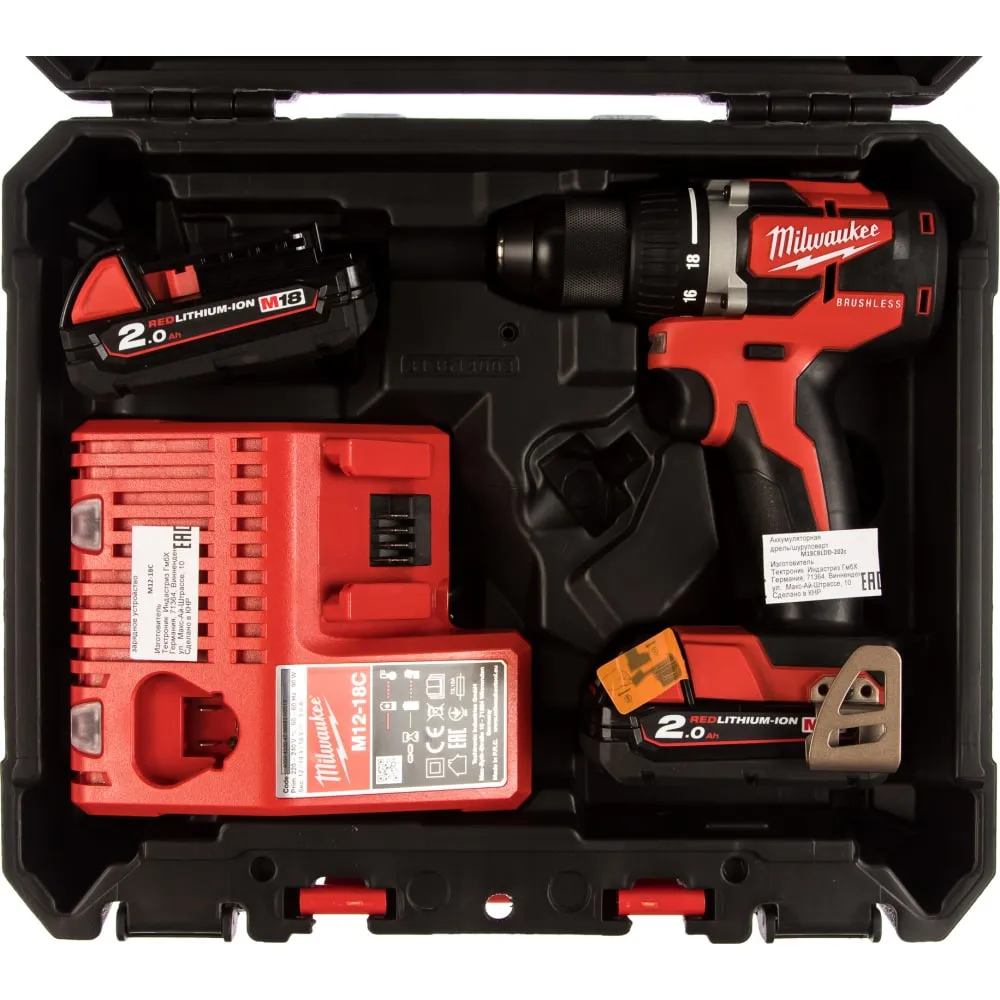 Фото Аккумуляторная дрель-шуруповерт Milwaukee M18 CBLDD-202C 4933464317 4933464317