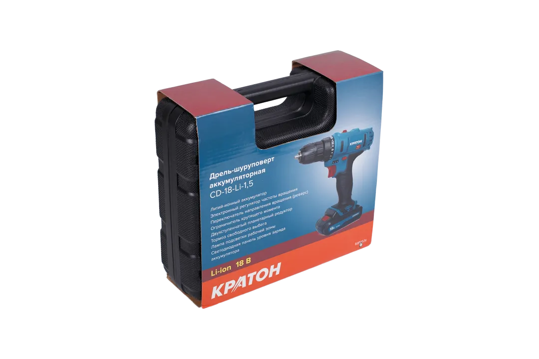 Фото Дрель-шуруповерт аккумуляторная Кратон CD-18-Li-1,5 от002003476