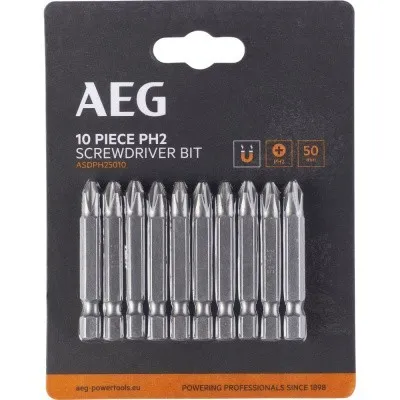 Биты 10 шт, РН2, 50 мм AEG ASDPH25010 4932479504