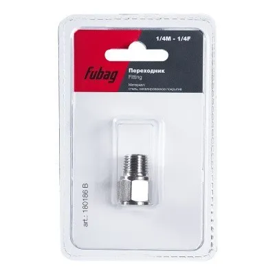 Переходник Fubag 1/4 дюйма M на 1/4 дюйма F, блистер 1 шт.