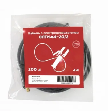 Кабель с электрододержателем Оберон-20/2, 200 А, 4 м, тип разъема 10-25