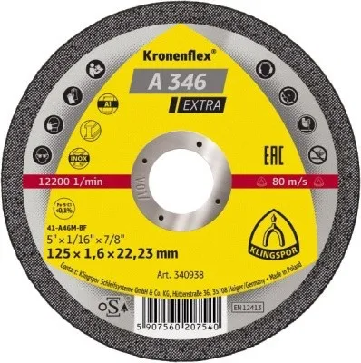 Смотреть отрезной круг klingspor a 346 extra 125x1,6x22,23, упаковка 25 шт на сайте «От и До.ру» Отрезной круг Klingspor A 346 Extra 125x1,6x22,23, упаковка 25 шт