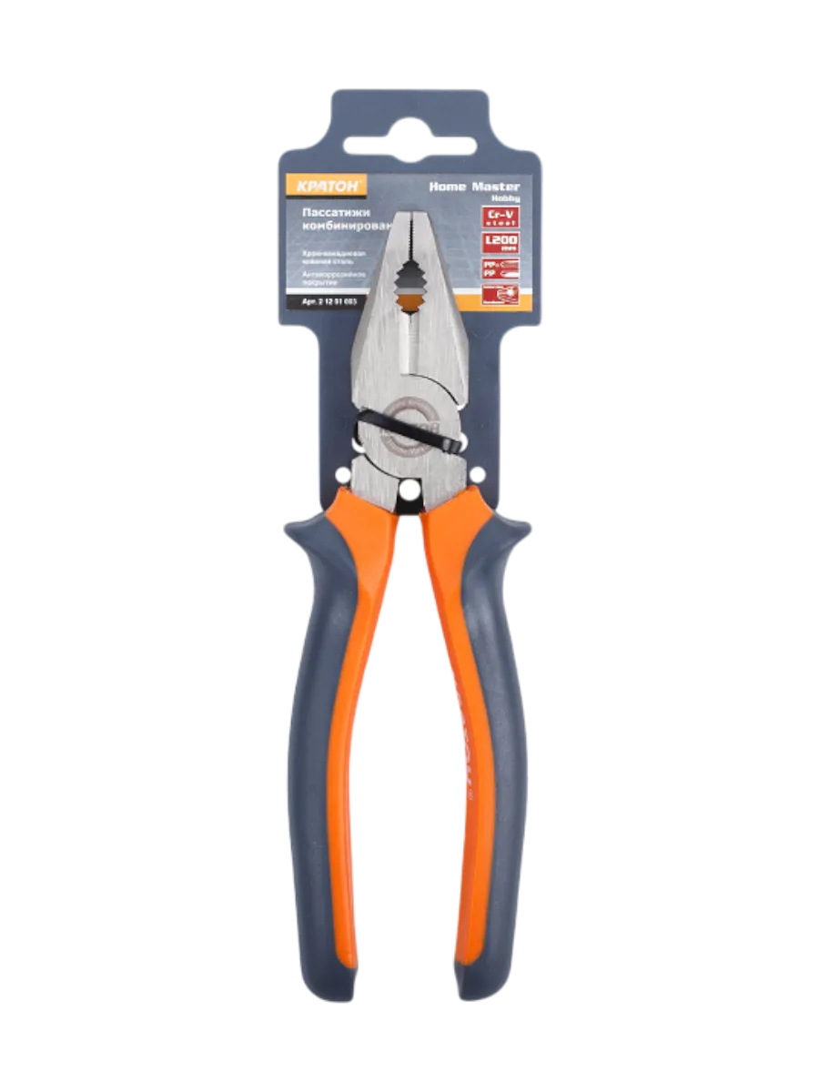 Фото Пассатижи Кратон Home master комбинированные Сr-V 200 мм от002002635