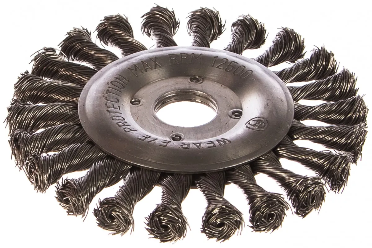 Фото Щетка круглая витая (125 мм) для УШМ №125 АТАКА 2067420 2067420