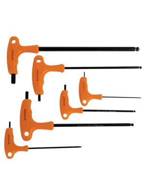 Набор ключей шестигранных с шаром Кратон Т-образных 6 шт