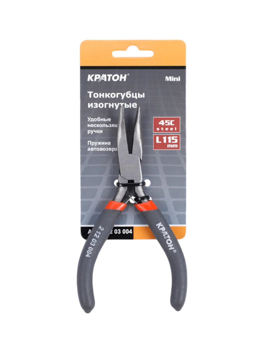 Фото Тонкогубцы Кратон изогнутые Mini 115 мм от002002644