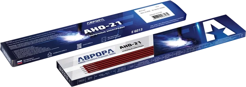 Фото Электроды сварочные АВРОРА АНО-21 d.2,0мм (1кг) от001001436