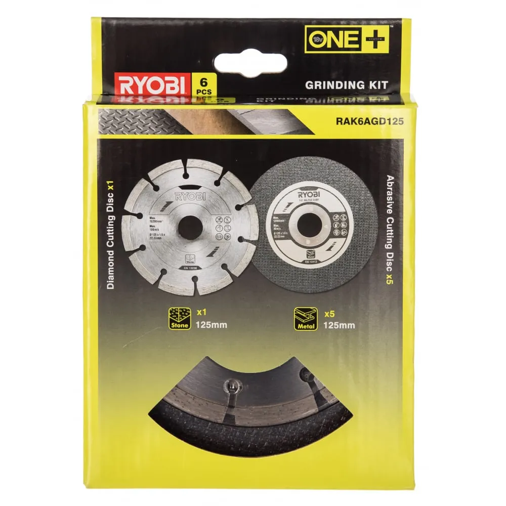 Фото Ryobi Набор 125мм для УШМ алмазный + абразивный RAK6AGD125 5132003149 15623491