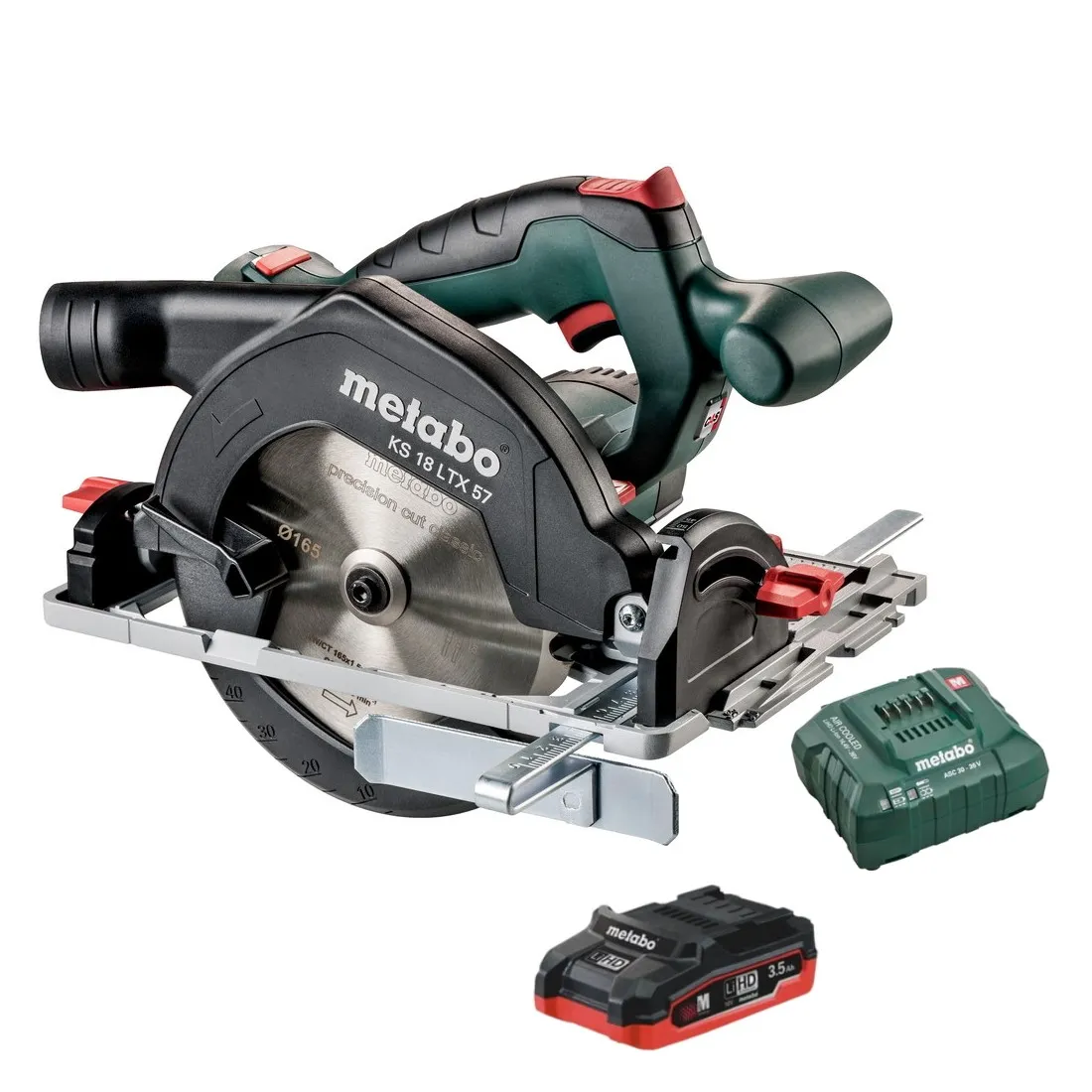 Аккумуляторная ручная дисковая пила Metabo KS 18 LTX 57 + 1 Li-Powerх 4 Ач  + ЗУ ASC30-36 T03480 купить в Челябинске - цена в интернет-магазине «От и  До.ру»