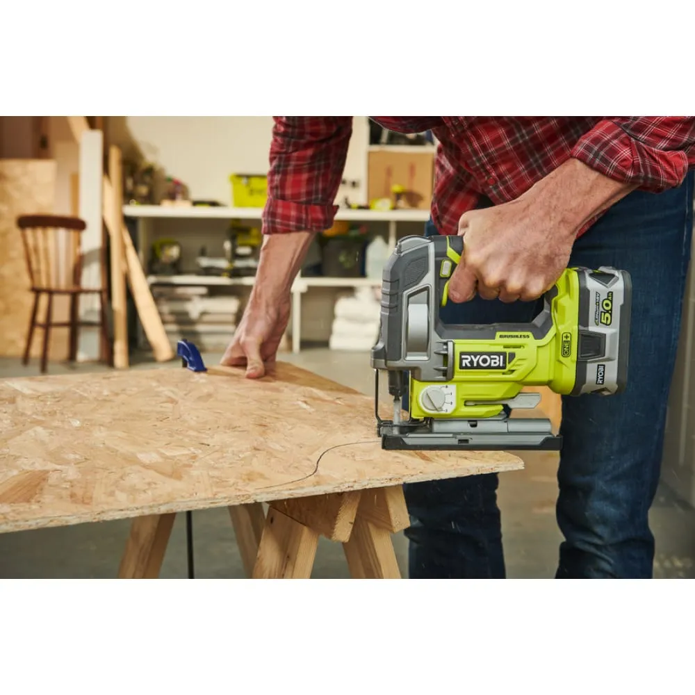 Фото Ryobi ONE+ Бесщеточный лобзик R18JS7-0 без аккумулятора в комплекте 5133004223 16016524